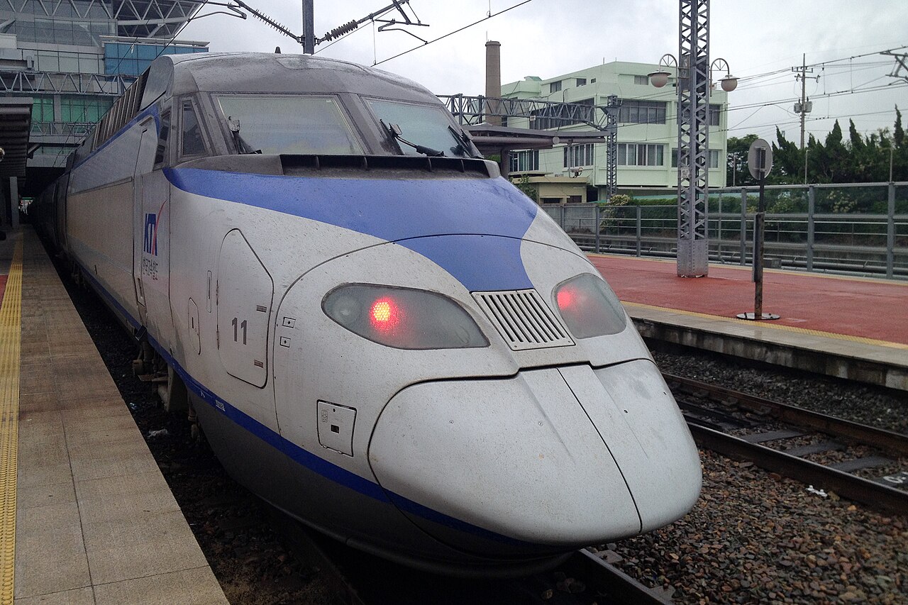 KTX-I high-speed train at Busan Station.