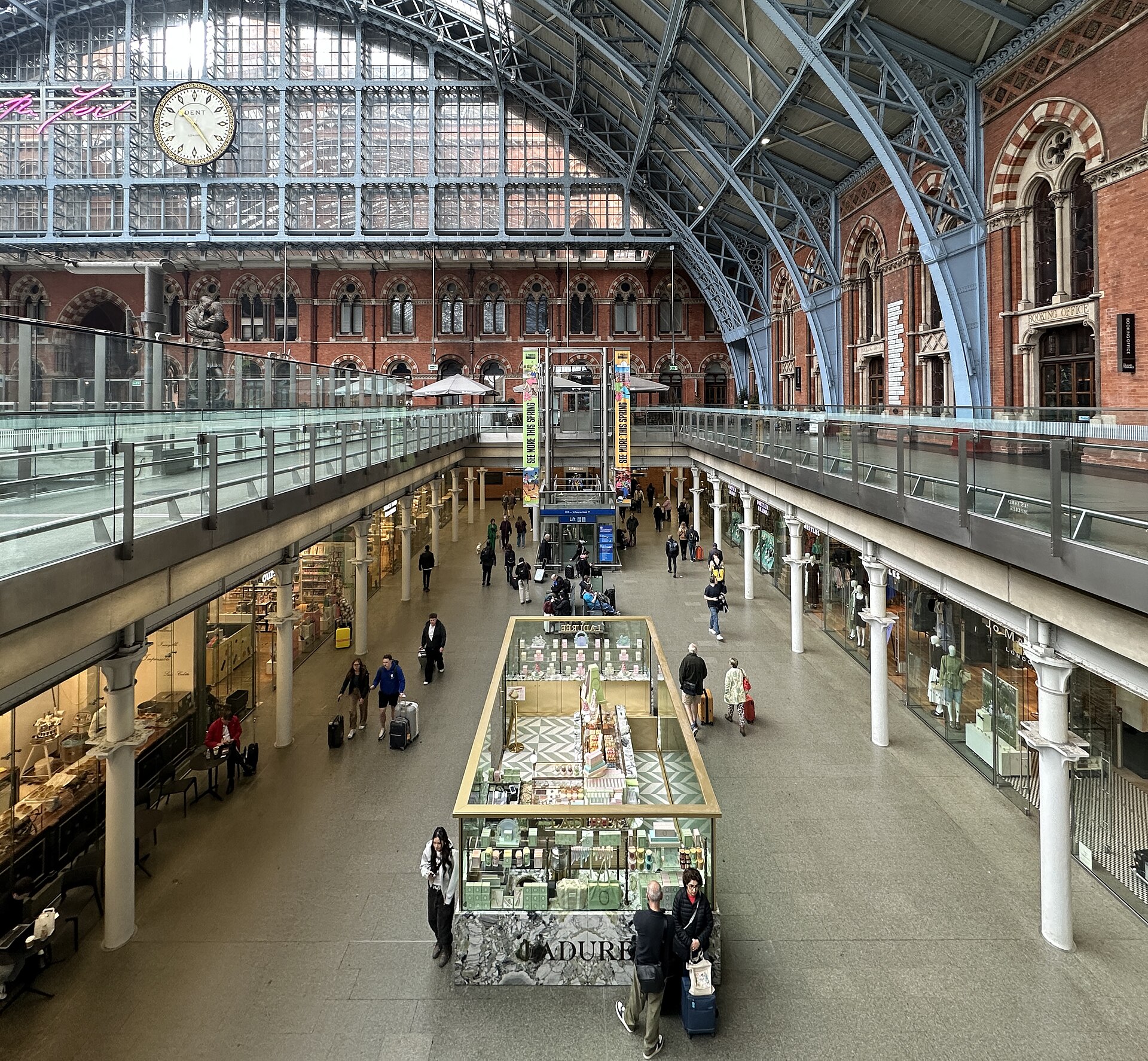 The great train shed at London St Pancras International.