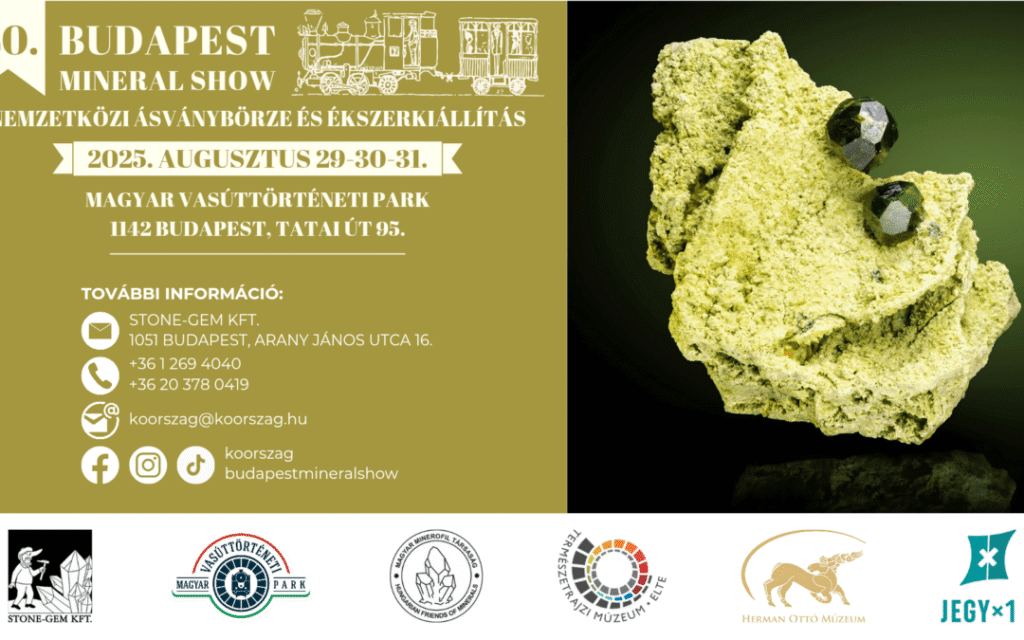 40 éves a Budapest Mineral Show – Jubileumi ásványbörze a Vasúttörténeti Parkban